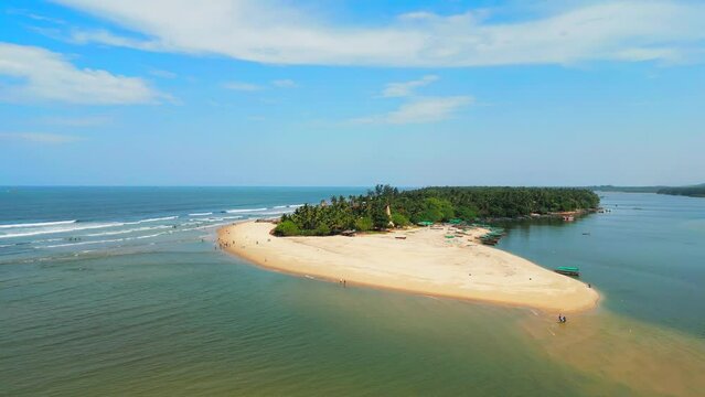 beautiful devbag islands 180d in a river bird eye view in malvan