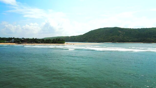 beautiful devgab beach  bird eye wide view in malvan