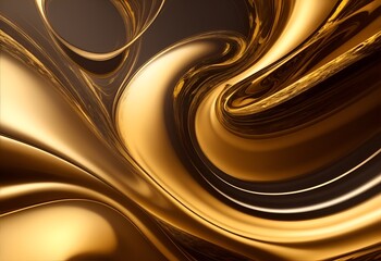 Abstract gold chocolate swirl background. Generative AI