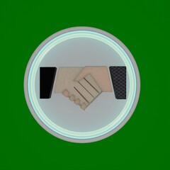 3d rendering of a shaking hand