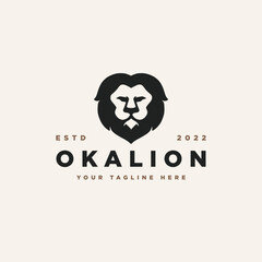 vintage lion head icon symbol logo design template inspiration