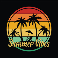 Fototapeta na wymiar Retro summer vibes t-shirt design