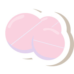 Medicine cute stickers template set. Treatment of diseases, drugs vitamins, medical items. Healthcare objects. Scrapbooking elements. Vector illustration in flat cartoon design