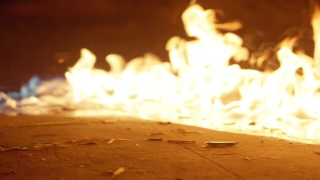 Fire following gasoline trail