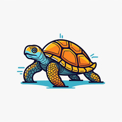 Obraz premium A modern line art style icon of a [turtle] created with generative AI software
