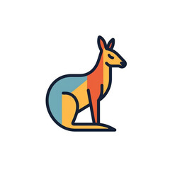 Fototapeta premium A modern line art style vector icon representing a [kangaroo] created with generative AI software
