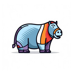 A modern line art style vector icon representing a [hippopotamus] created with generative AI software