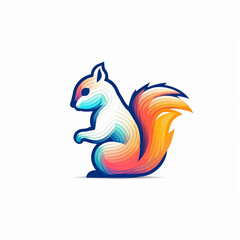 Fototapeta premium A vector icon capturing the lively spirit of a [squirrel] in modern line art style created with generative AI software