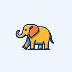  A vector icon depicting an [elephant], designed in a modern line art style created with generative AI software