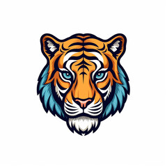 Fototapeta premium A vector icon illustrating a [tiger], designed in a modern line art style created with generative AI software