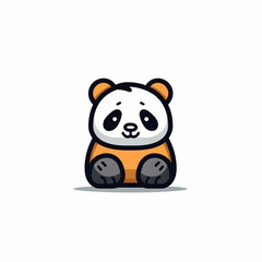 An icon representing a [panda], designed in a modern line art style. The icon, detailed with bold outlines and solid colors, results in a pixel-perfect created with generative AI software