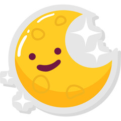 Vector set of cute stars and moon - good night elements for sticker or badge design.