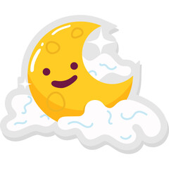 Vector set of cute stars and moon - good night elements for sticker or badge design.