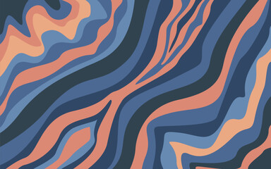 Groovy wavy retro vintage abstract background design for fabric print , textile , wallpaper , tiles , presentation , background 