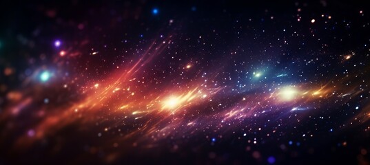 Obraz na płótnie Canvas Starry space galaxy background. Science cosmic nature system. Generative AI technology.