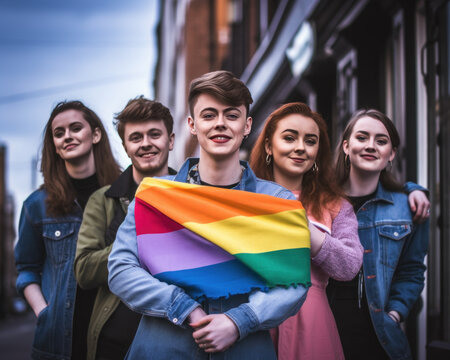 group of people celebrating pride together of Pride Month