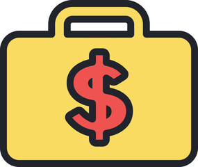 money luggage flat icon.