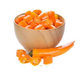 Chili slice in a cup on transparent png