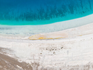 Salda Lake in the Summer Season Drone Photo, Yeşilova Burdur, Turkey (Turkiye)