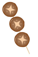 Skewered grilled mushrooms