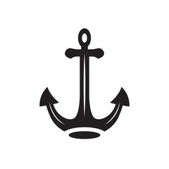 Anchor vector icon isolated on white. Nautical symbol, Vintage sea icon.