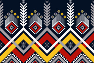 Southwest Navajo geometric pattern. Vector ethnic tribal geometric shape seamless pattern colorful Navajo style. Southwest ethnic pattern use for textile, carpet, cushion, wallpaper, mural art, etc.