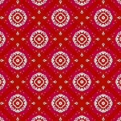 Seamless Decorative colorful ornament with round mandala decoration. symmetric seamless pattern . For print Bandanna, shawl, tablecloth, fabric fashion, scarf, design.