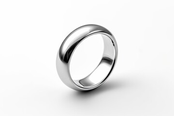Luxurious Shiny Ring on Isolated White Background: Symbol of Modern Love and Romance