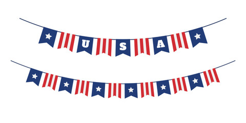 Fototapeta na wymiar United States of America flag vector element for United States of America national holiday on transparent background