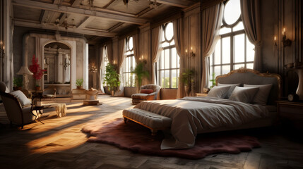 Exquisite Luxury Bedroom: Captivating Stock Photo of Opulent Relaxation