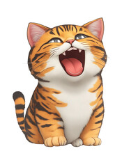 Fototapeta na wymiar smiling orange cat