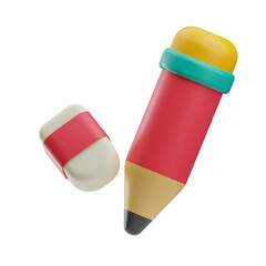 kindergarten pencil illustration 3d