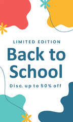 Limited edition back to school. Post template. Social media poster. Vector design illustration.