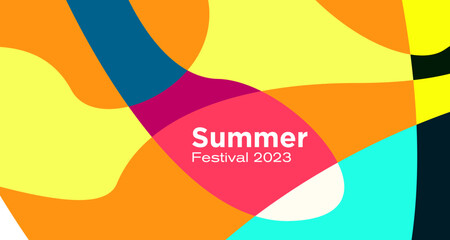 Vector colorful abstract fluid background for summer festival 2023