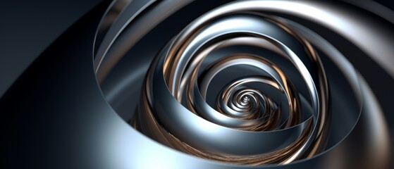Modern metal spiral. Metal texture. Generative AI
