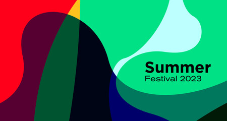 Fototapeta na wymiar Vector colorful abstract fluid background for summer festival 2023