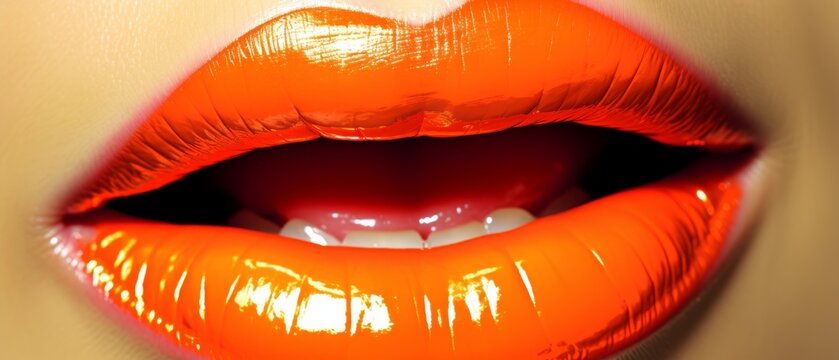 Pop art lips. Bright colors. Generative AI
