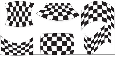 racing flag and chekared flag vector illustration