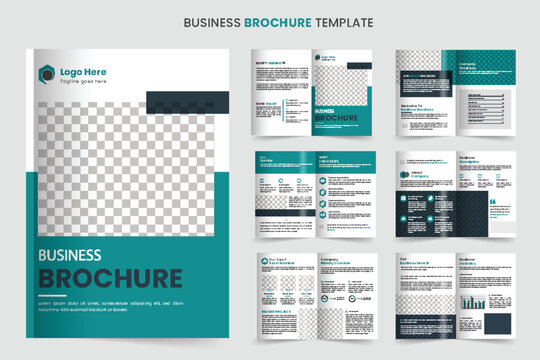Brochure template layout design and corporate company profile minimal 12-page brochure template design