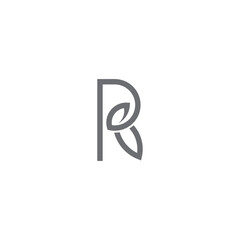 R LETTER LOGO WITH LEAF COMBINATION