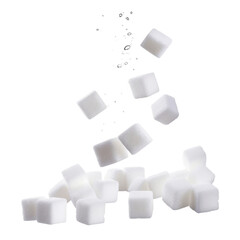 white cubes isolated on transparent background cutout