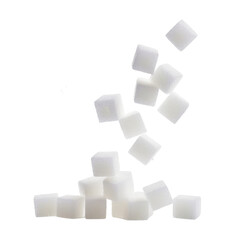 brown sugar cubes isolated on transparent background cutout