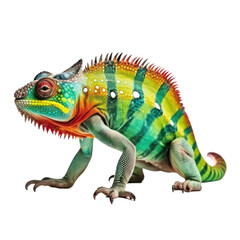 chameleon isolated on transparent background cutout