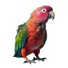 red and green macaw isolated on transparent background cutout