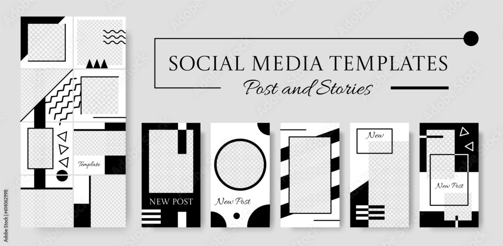 Poster instagram frames. internet post. social media story templates collection. insta layouts in transpare