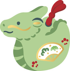 2024　干支　辰　龍　土鈴　辰年　たつ年　かわいい　正月　年賀状素材　シンプル　イラスト素材