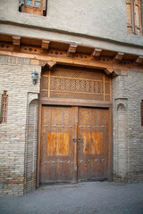 wooden support beam and door