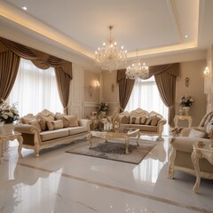 Luxury Sofa with Nordic style carpet room interior