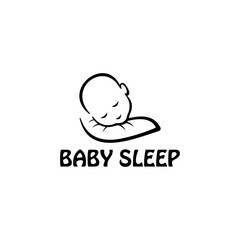 SILHOUETTE BABY SLEEP CUTENESS VECTOR LOGO