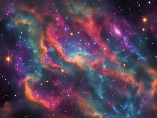 Fototapeta na wymiar Colorful space galaxy cloud nebula. cosmos. science astronomy. background wallpaper. Generative AI
